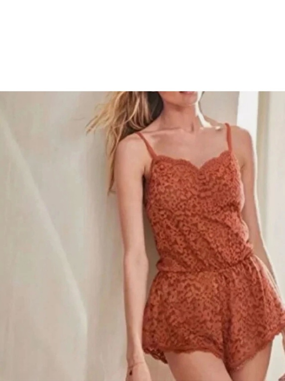 Victoria’s Secret Lace Romper Cami in Dusty Rose size M - Picture 4 of 13